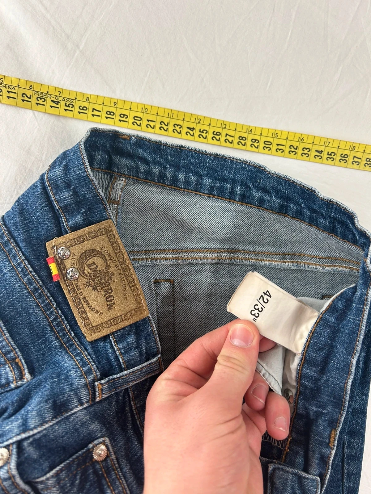 Navy blue straight cut jeans vintage retro y2k style – photo 10